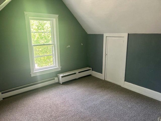 604 7th Ave E, Alexandria, MN 56308 - additional living space with vaulted ceiling, carpet floors, healthy amount of natural light, and baseboard heating