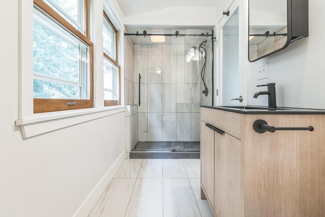 5223 15th Ave S, Minneapolis, MN 55417 - full bathroom featuring a stall shower and vanity