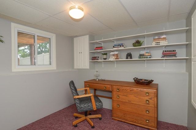 6441 Arthur St NE, Fridley, MN 55432 - office area with a drop ceiling and carpet flooring