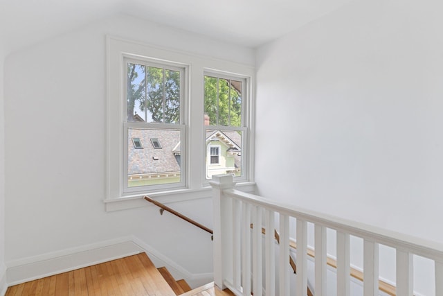 720 40th St, Minneapolis, MN 55409 - stairway with wood finished floors and lofted ceiling