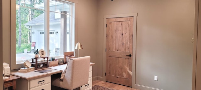 9029 Crown Hill Ct, Brainerd, MN 56401 - home office with light wood-style floors and baseboards