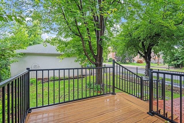 4300 Beard Ave S, Minneapolis, MN 55410 - wooden deck featuring a lawn