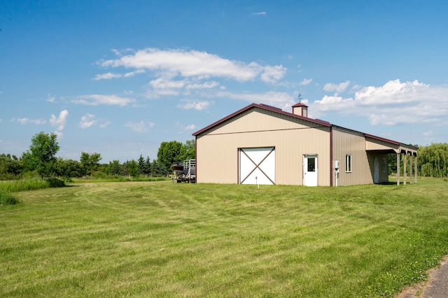 13591 347th St, Chisago Lake Twp, MN 55045 - view of pole building with a lawn