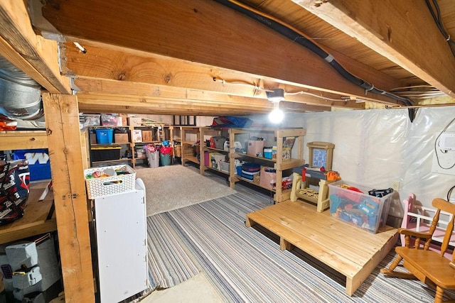 1008 3rd St NE, New Prague, MN 56071 - unfinished below grade area featuring carpet flooring