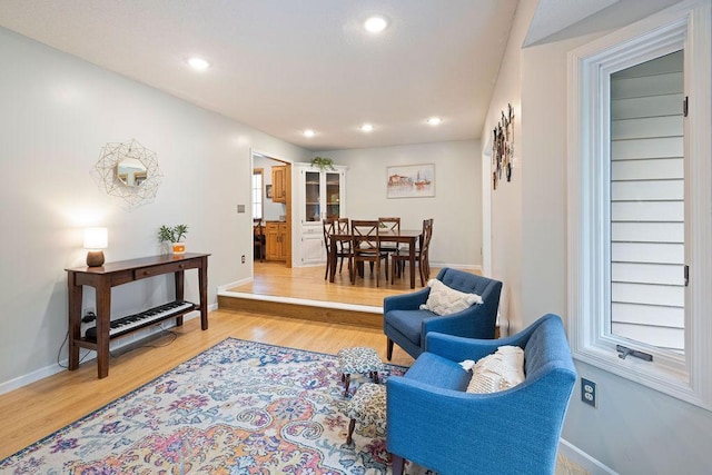 1008 3rd St NE, New Prague, MN 56071 - living area featuring light wood-style flooring and recessed lighting