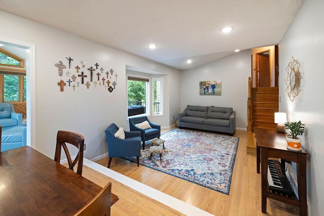 1008 3rd St NE, New Prague, MN 56071 - living area with light wood-style floors, stairs, and recessed lighting