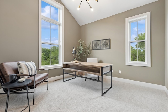 2706 Lakeview Ct, Little Canada, MN 55117 - office space featuring light colored carpet and lofted ceiling