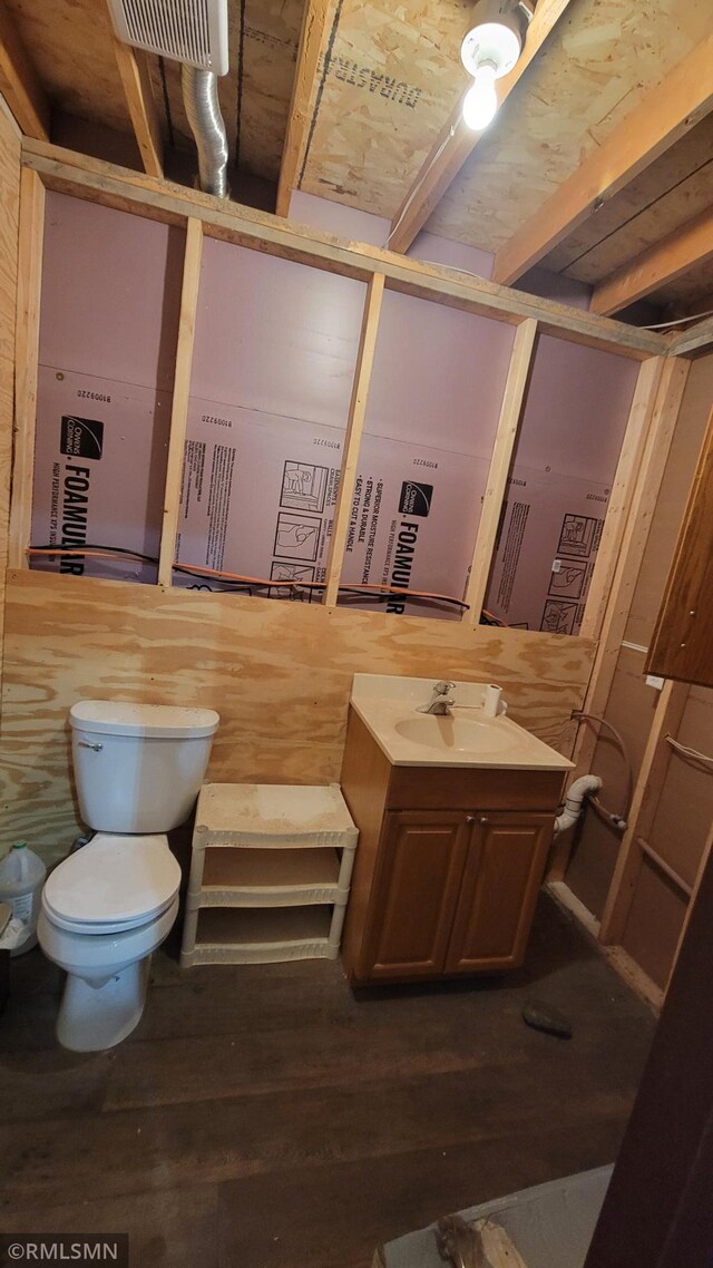 1912 Nelson Lake Rd, Pillager, MN 56473 - bathroom featuring vanity and wood finished floors