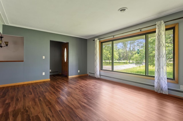 39743 County Road 1, Brockway Twp, MN 56367 - spare room featuring wood finished floors and baseboard heating