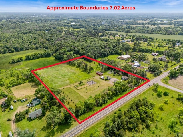 3178 253rd Ave NW, Isanti, MN 55040 - view of property location with property parcel outlined and a heavily wooded area