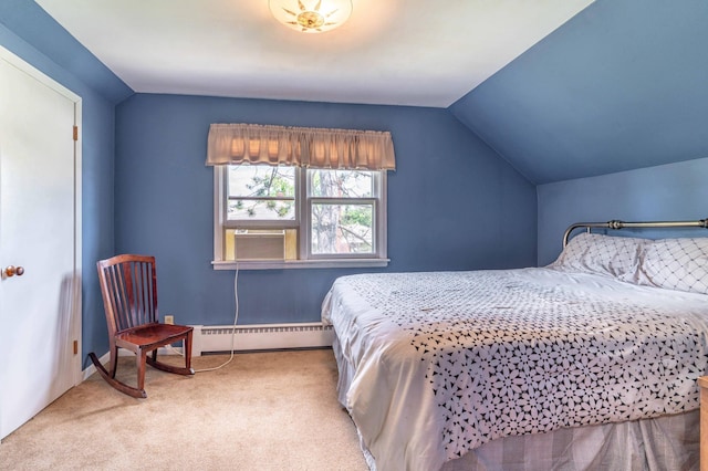707 Marshall Ave, Henning, MN 56551 - carpeted bedroom featuring baseboard heating and lofted ceiling