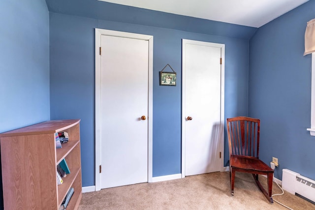 707 Marshall Ave, Henning, MN 56551 - living area featuring carpet and a baseboard radiator