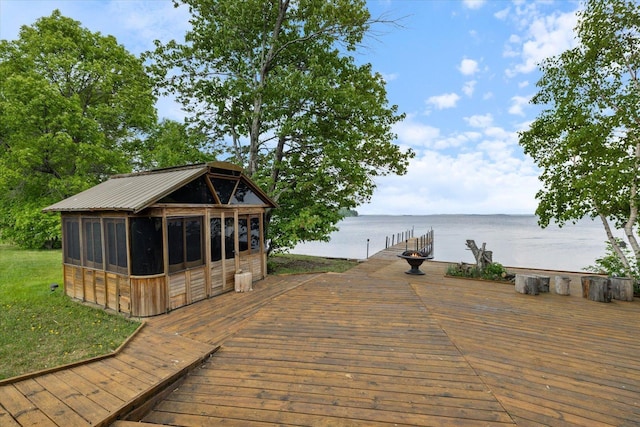 2236 Birch Point Rd Unit A, Tower, MN 55790 - dock area featuring a deck with water view