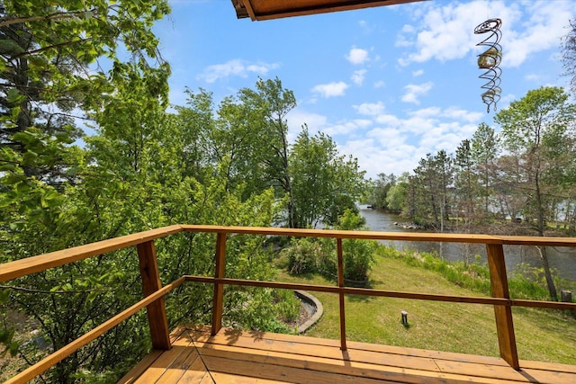2236 Birch Point Rd Unit A, Tower, MN 55790 - wooden deck featuring a water view