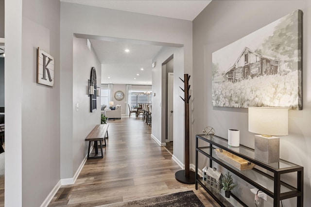 15382 71st St NE, Otsego, MN 55330 - corridor with wood finished floors and recessed lighting