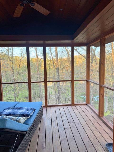 W160655 Hogback Rd Unit 5, Rusk Twp, WI 54728 - sunroom with a ceiling fan
