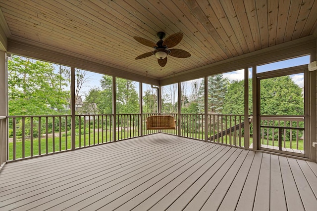 1830 Whitetail Run Pl NE, Owatonna, MN 55060 - wooden terrace featuring a ceiling fan