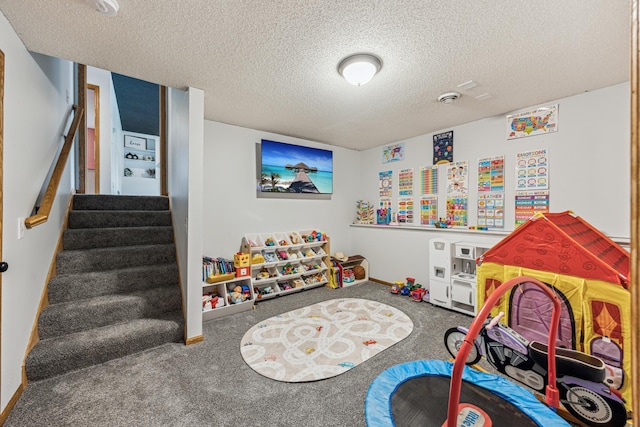 620 Acacia Dr S, Annandale, MN 55302 - game room featuring a textured ceiling and carpet