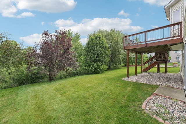 936 Waterford Way, Jordan, MN 55352 - view of grassy yard with stairs and a deck