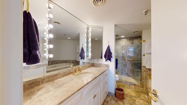 600 4th St SW Unit 401, Rochester, MN 55902 - bathroom featuring a shower stall, vanity, and a garden tub