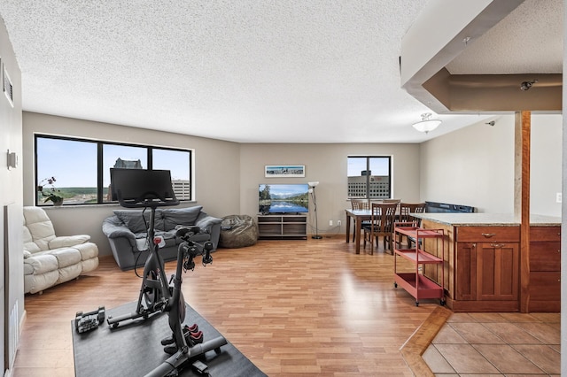 78 10th St E Unit 2901, Saint Paul, MN 55101 - exercise area with light wood-style flooring and a textured ceiling