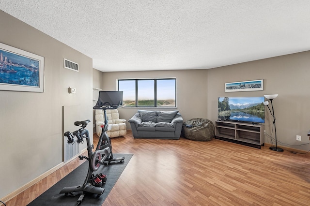 78 10th St E Unit 2901, Saint Paul, MN 55101 - workout room with light wood finished floors and a textured ceiling
