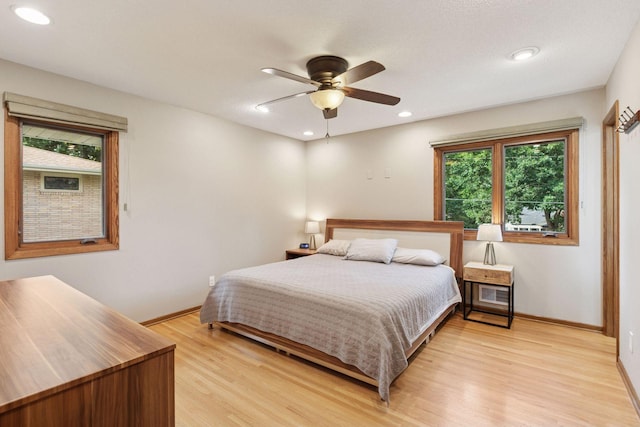 2125 Innsbruck Pkwy, Columbia Heights, MN 55421 - bedroom featuring light wood-type flooring, recessed lighting, and ceiling fan