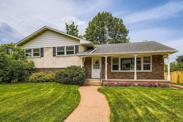 53 Morningside Dr, Saint Paul, MN 55119 - split level home featuring brick siding and a porch