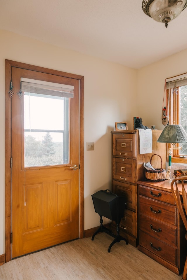 2834 150th St, Luck, WI 54837 - office with light wood-style flooring and baseboards