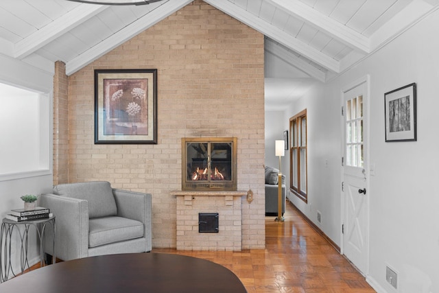 715 Forest Dale Rd, New Brighton, MN 55112 - living room with a fireplace and brick wall