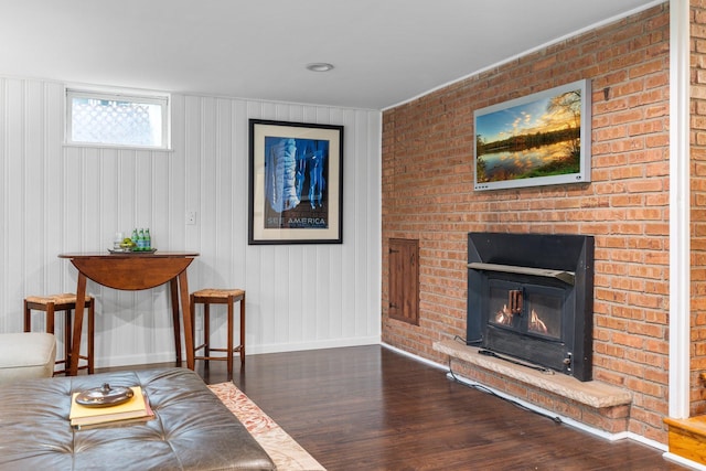 715 Forest Dale Rd, New Brighton, MN 55112 - living area featuring wood finished floors and a fireplace