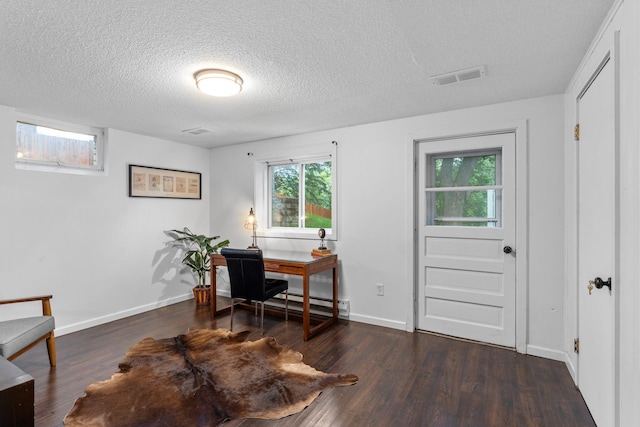 715 Forest Dale Rd, New Brighton, MN 55112 - office with a textured ceiling and dark wood-type flooring