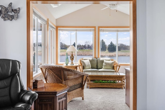 1978 110th Ct NE Unit 1103, Blaine, MN 55449 - sunroom featuring vaulted ceiling and a water view