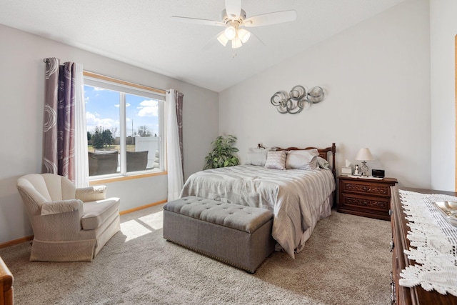 1978 110th Ct NE Unit 1103, Blaine, MN 55449 - carpeted bedroom with vaulted ceiling and a ceiling fan