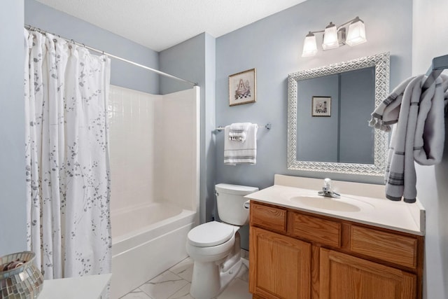 1978 110th Ct NE Unit 1103, Blaine, MN 55449 - bathroom with vanity, marble look tiles, and shower / bathtub combination with curtain
