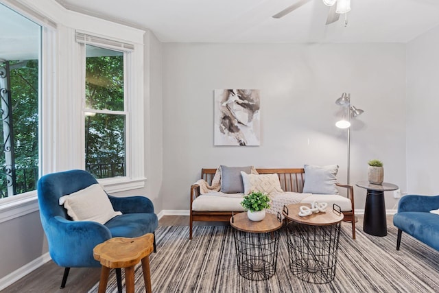 59 Winnipeg Ave, Saint Paul, MN 55117 - living area featuring wood finished floors and ceiling fan