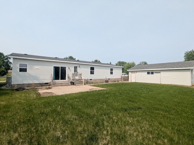 204 6th St W, Carlos, MN 56319 - rear view of house featuring crawl space and a patio area