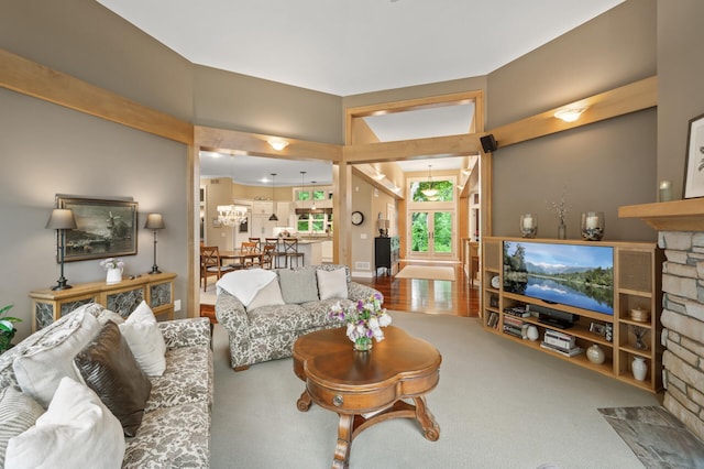 6300 78th Ln, Greenfield, MN 55357 - living area featuring a fireplace and wood finished floors