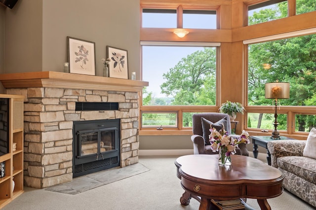 6300 78th Ln, Greenfield, MN 55357 - living room with a stone fireplace and carpet