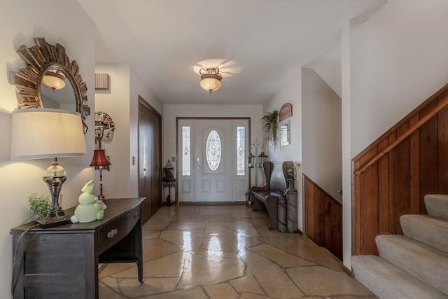 20206 Monks Ave, Mankato, MN 56001 - entryway featuring stairs and stone tile floors