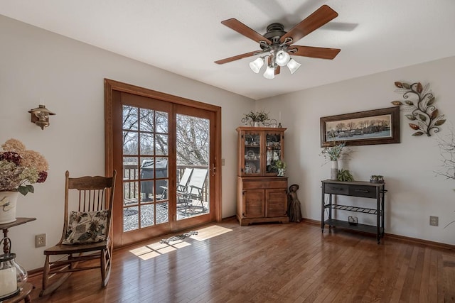 20206 Monks Ave, Mankato, MN 56001 - doorway to outside with hardwood / wood-style floors and ceiling fan