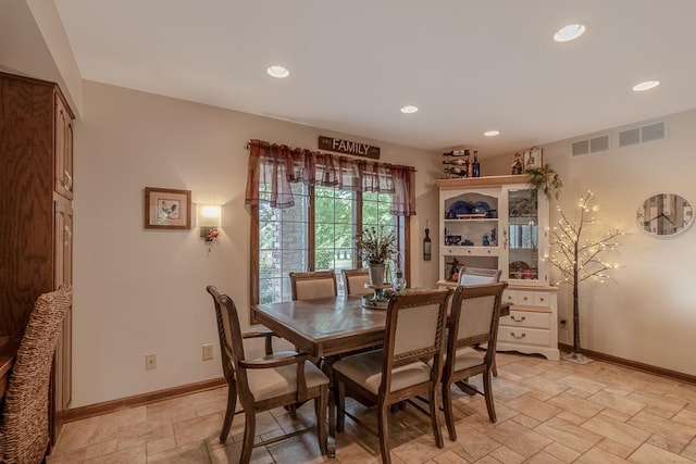 20206 Monks Ave, Mankato, MN 56001 - dining room featuring stone tile floors and recessed lighting