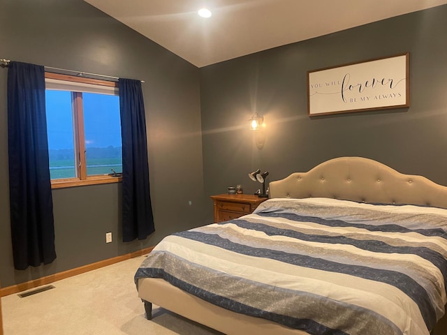 26780 Packard St NE, Athens Twp, MN 55040 - bedroom featuring carpet flooring and lofted ceiling