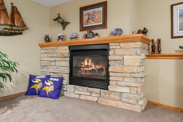 9855 Kadler Ave NE, Otsego, MN 55362 - detailed view of carpet flooring and a fireplace