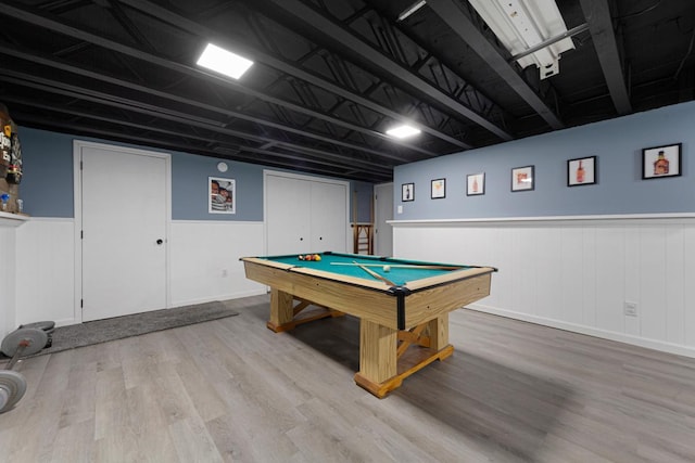 2585 3rd Ave NE, Owatonna, MN 55060 - playroom featuring billiards, wood finished floors, and a wainscoted wall