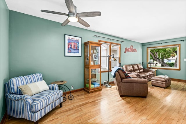 28 16th St, Cloquet, MN 55720 - living area featuring wood-type flooring and ceiling fan