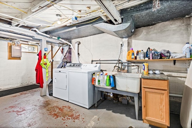 28 16th St, Cloquet, MN 55720 - unfinished below grade area featuring washer and clothes dryer and electric panel