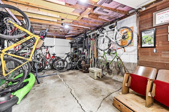 28 16th St, Cloquet, MN 55720 - garage featuring wood walls