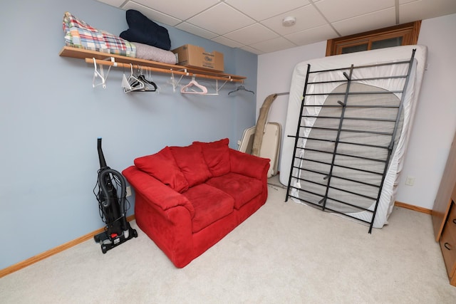 17 Lake St, Osakis, MN 56360 - sitting room featuring carpet floors and a drop ceiling