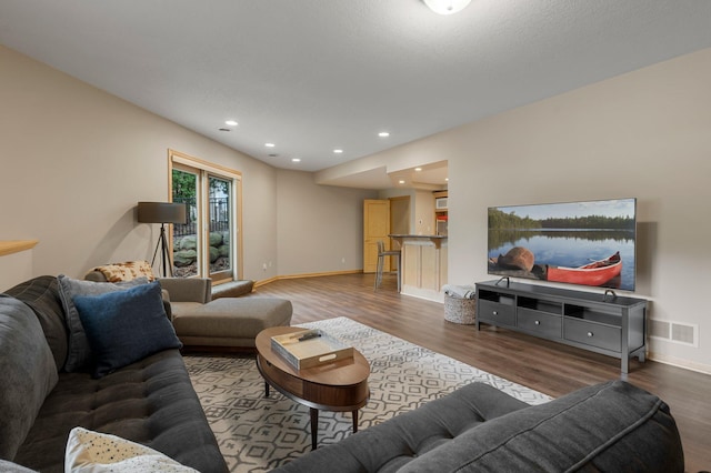 3933 Donegal Way, Eagan, MN 55122 - living room featuring wood finished floors and recessed lighting
